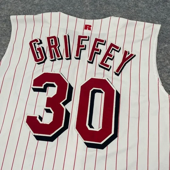 VTG Russell Athletic Ken Griffey Jr Cincinnati Reds Jersey Vest #30 Men's 48 - Picture 8 of 9